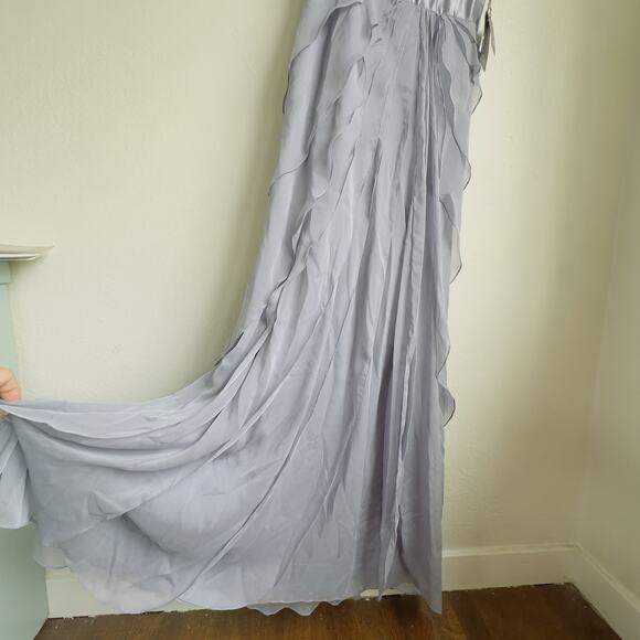 Adrianna Papell Lavender One Shoulder Flutter Evening Maxi Dress NWT Sz 6 - Picture 6 of 14